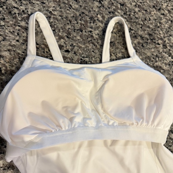 J.Jill Fit Tranquility Cami White Built-In Bra Tank Top Size Small | Athleisure - Picture 5 of 8